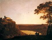Joseph wright of derby Lake Nemi at Sunset oil painting reproduction